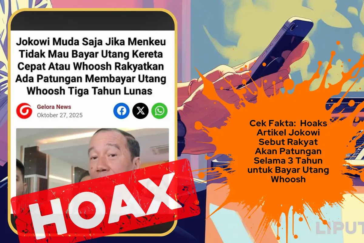 Cek fakta artikel Jokowi sebut rakyat akan patungan bayar utang Whoosh selama 3 tahun