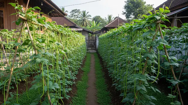 Ide Kebun Koro Pedang untuk Lahan Menganggur sebagai Solusi Hemat Ruang dan Panen Maksimal Model Penataan di Halaman Belakang