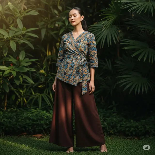 Model Batik Wanita Palazzo. Foto: Gemini
