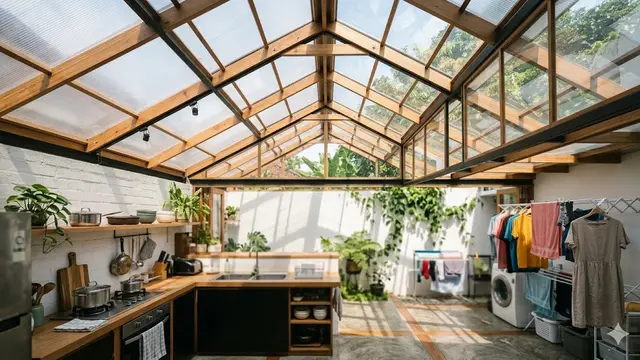 Inspirasi Atap Transparan Dapur dan Jemuran