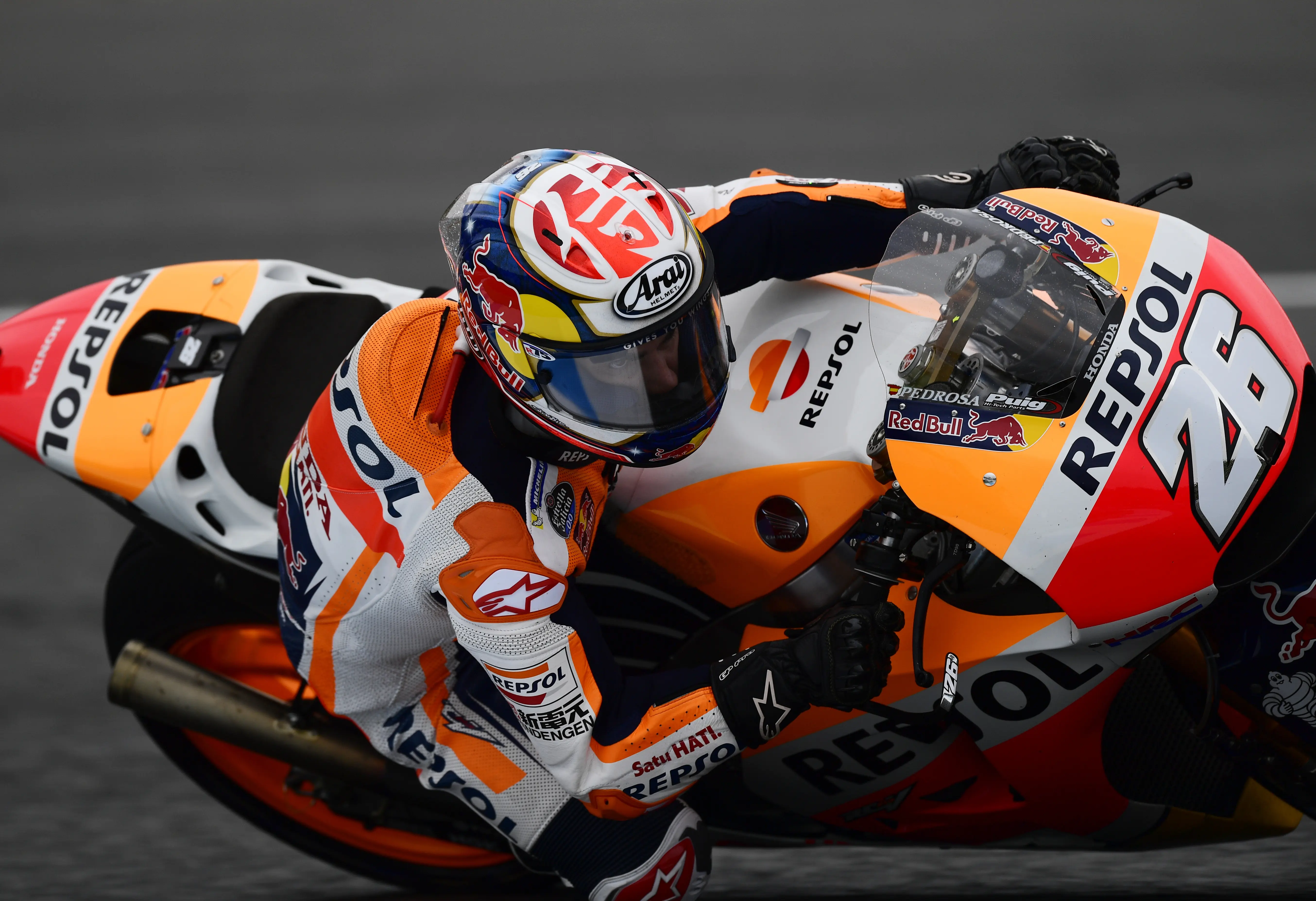 Dani Pedrosa buktikan kecepatannya di MotoGP Spanyol dengan rebut pole position. (AFP/Pierre-Philippe Marcou)