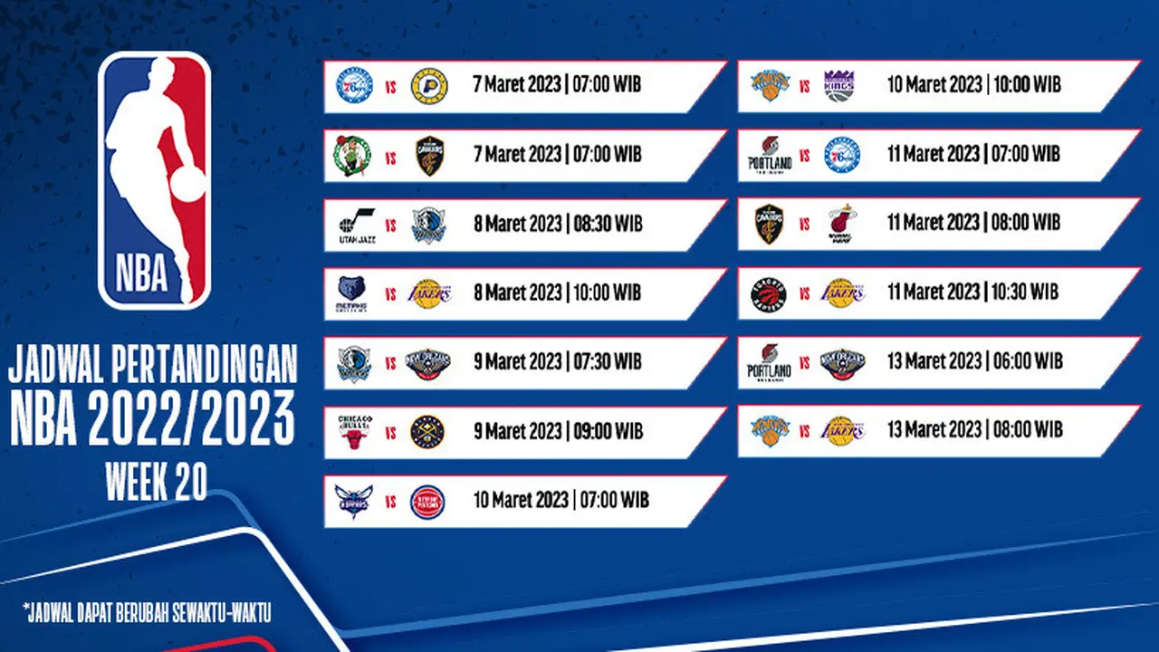 Jadwal Pertandingan NBA Reguler 2022/23 Pekan Ini Live Vidio : Philadelphia 76ers vs Indiana Pacers