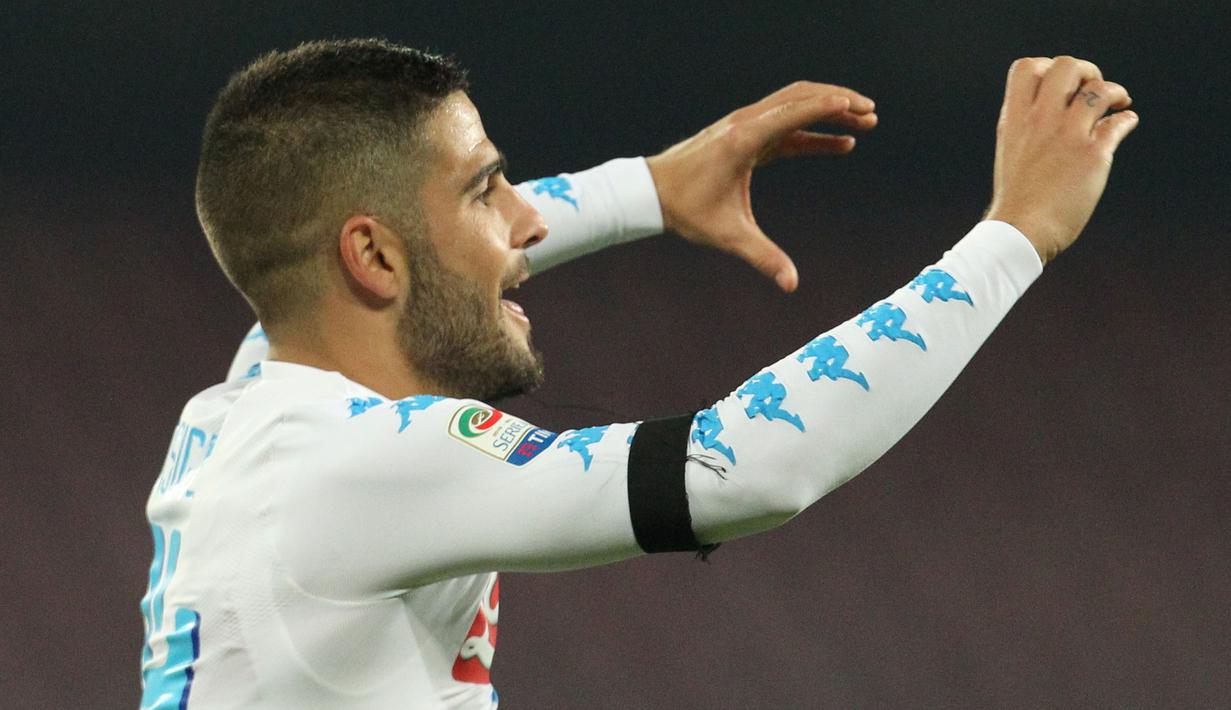 Napoli kembali menambah pundi-pundi golnya setelah Lorenzo Insigne membobol gawang Inter Milan pada menit ke-51. (AFP/Carlo Hermann)
