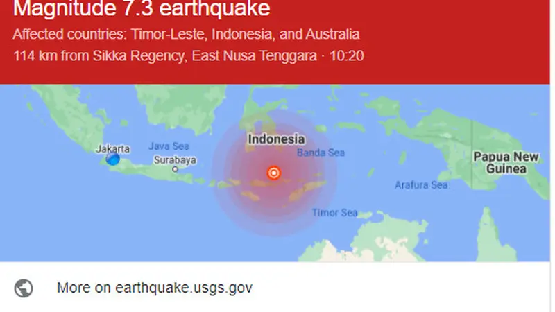 Gempa Larantuka, NTT. (Screenshot)