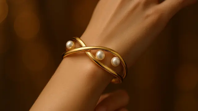 Model Gelang Emas Crossover Elegan