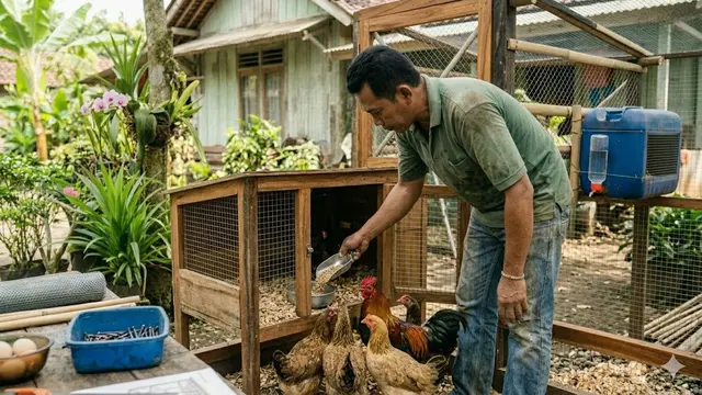 Cara Membuat Kandang Ayam Mini dari Jaring