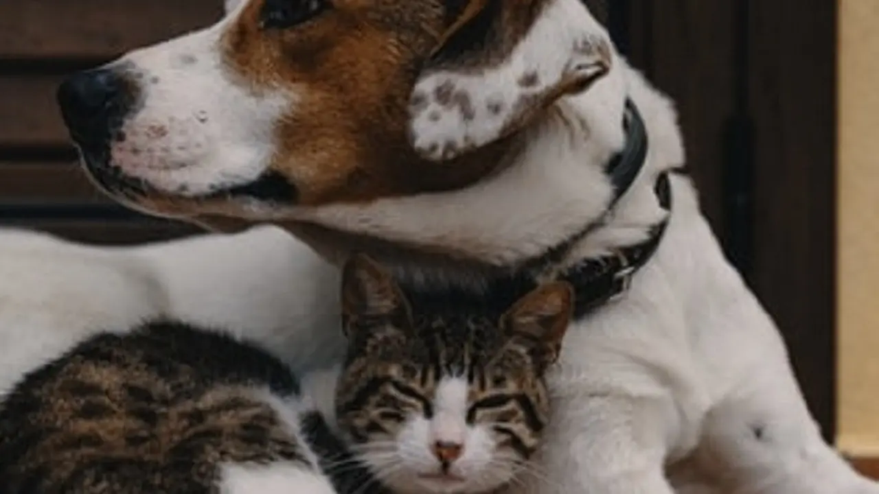 Ilustrasi anjing dan kucing