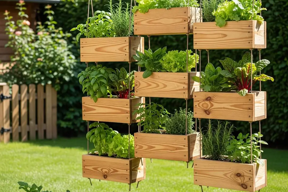 Ide Model Kebun Sayur Mini dengan Planter Box Gantung