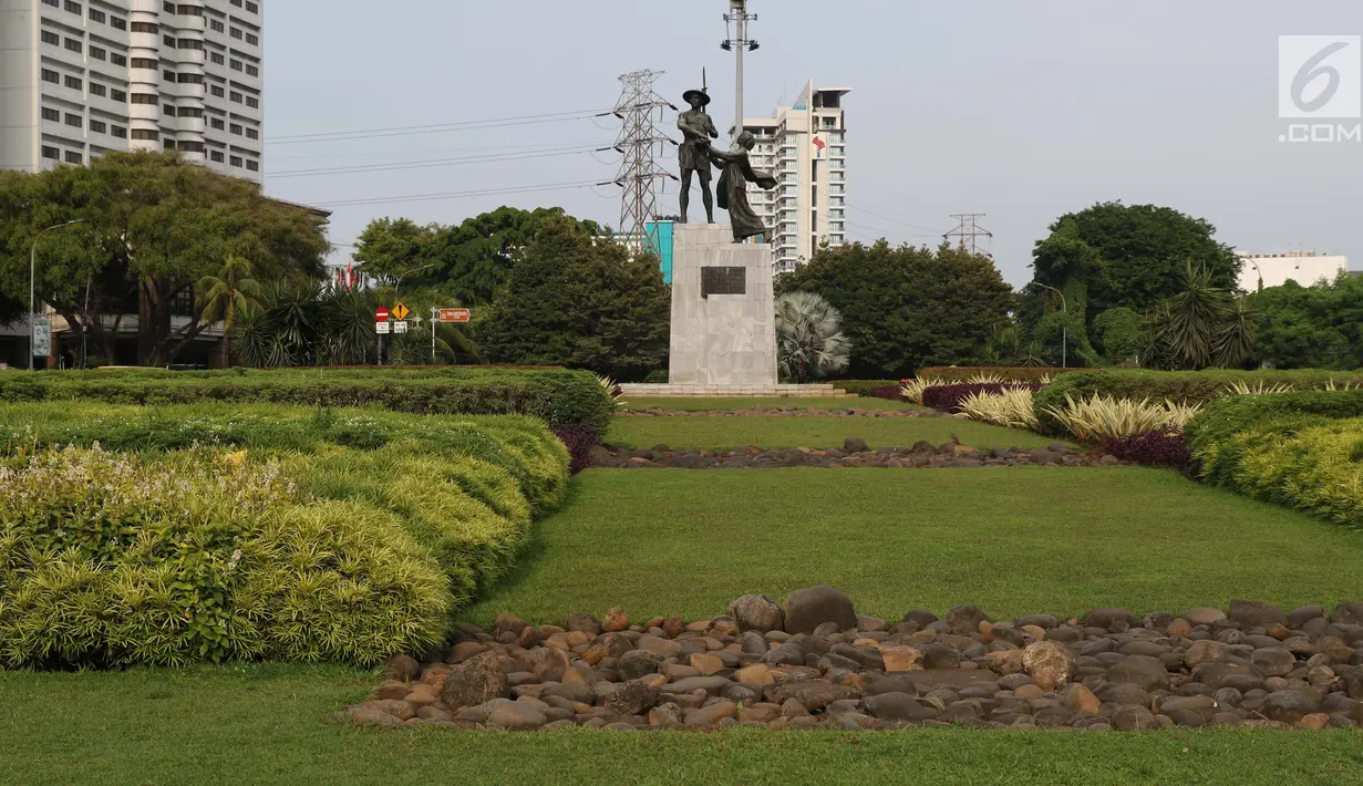 ondisi kawasan Taman Tugu Tani, Jakarta, Rabu (9/1). Taman Tugu Tani masuk dalam rencana revitalisasi lima taman yang ada di Jakarta pada tahun ini. (Liputan6.com/Helmi Fithriansyah)