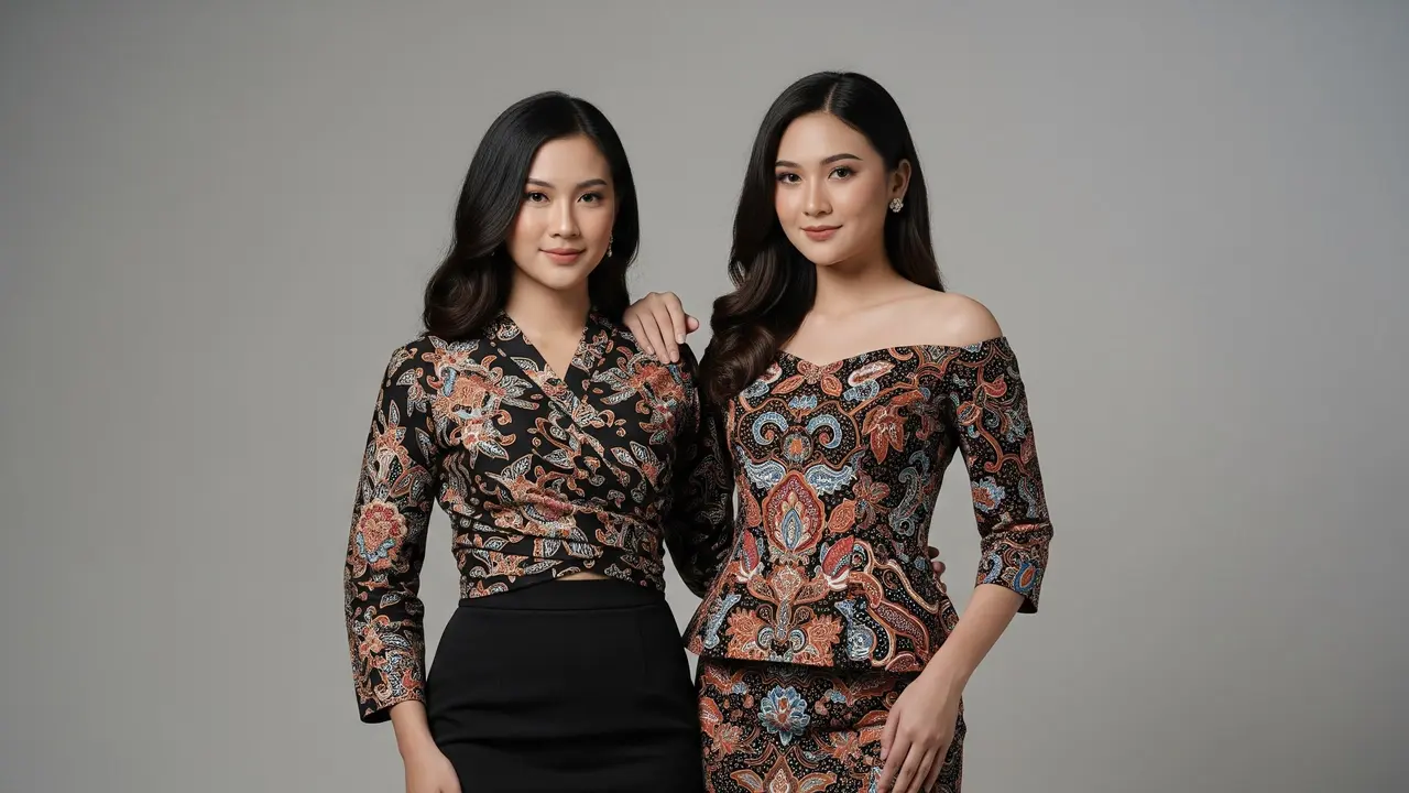 Model Atasan Batik Wanita Modern Kombinasi Rok Span Tren 2025
