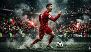 Ilustrasi Cristiano Ronaldo. (Foto by Gemini AI)