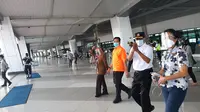 Menteri Perhubungan Budi Karya Sumadi, mengecek langsung penerapan protokol kesehatan dan safety and healthy campaign di Terminal 3 Bandara Internasional Soekarno Hatta, Jumat (18/9/2020).