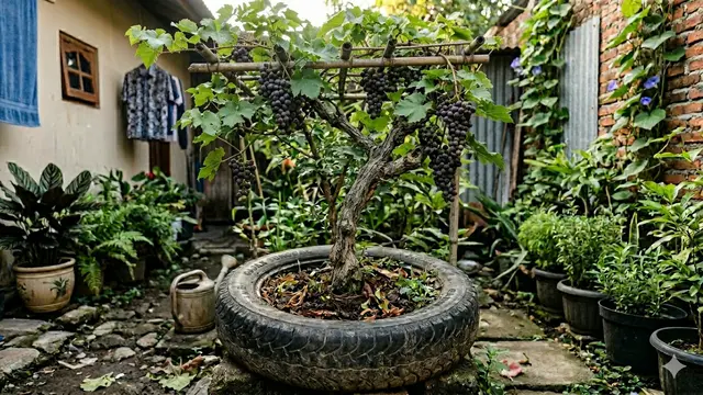 Pohon Buah yang Cocok Ditanam di Ban Bekas Motor untuk Lahan Sempit