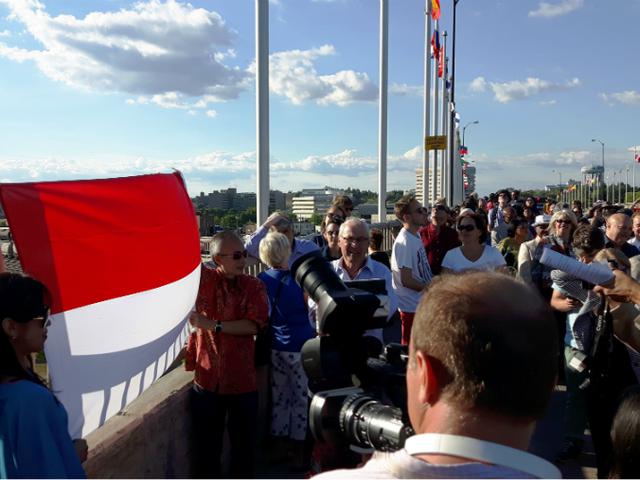 Kali Pertama Merah Putih Berkibar Di Bridge Of Nations Kanada Global Liputan6 Com