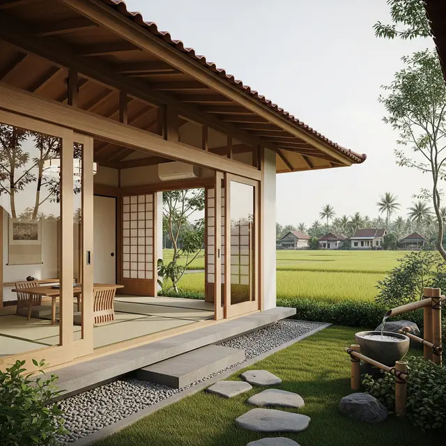 9 Desain Rumah Sederhana Konsep Zen Jepang di Desa, Harmoni Alam