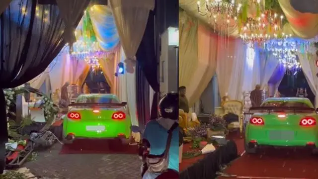 Pengendara terobos acara hajatan (TikTok/@dwiraps)