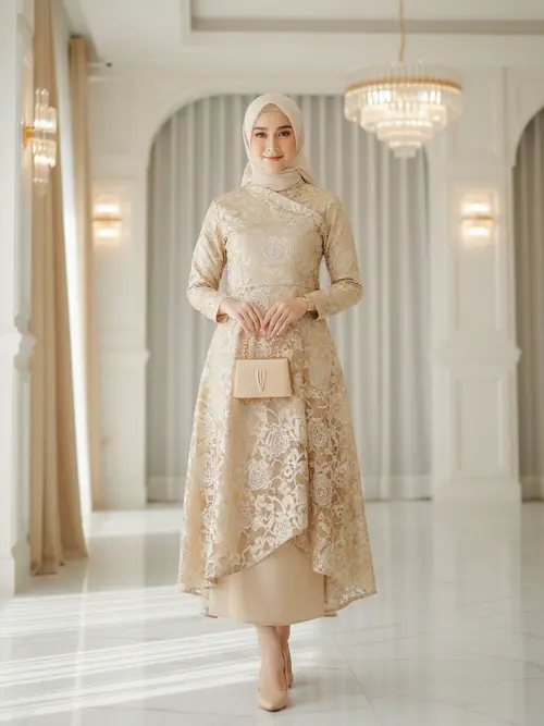 bridesmaid dress brokat hijab Baju Model Baju Pesta Baju Brokat Pesta Dress Lace Brokat Dress Kondangan Model Burnt Orange Swatches are