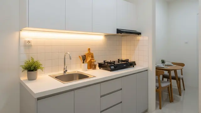 Dapur Garis Tunggal (Single-Line Layout) Minimalis