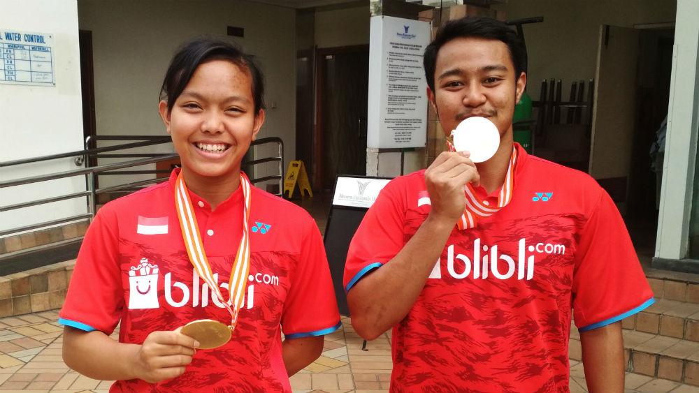 Rehan Naufal Kusharjanto/Siti Fadia Silva Ramadhanti akan menghadapi Kejuaraan Dunia Bulutangkis Junior 2017 di Yogyakarta, Oktober 2017. (Bola.com/Muhammad Wirawan Kusuma)