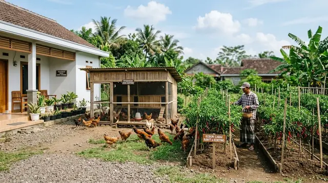 Cara Ternak Ayam dan Menanam Cabai dalam Satu Pekarangan, Cocok untuk Lahan Rumah Terbatas