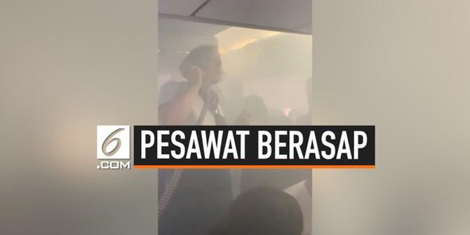 VIDEO: Kepanikan Penumpang Saat Asap Penuhi Kabin Pesawat