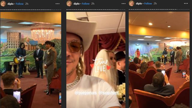 Suasana pernikahan Joe Jonas -  Sophie Turner (Instagram/ @diplo)