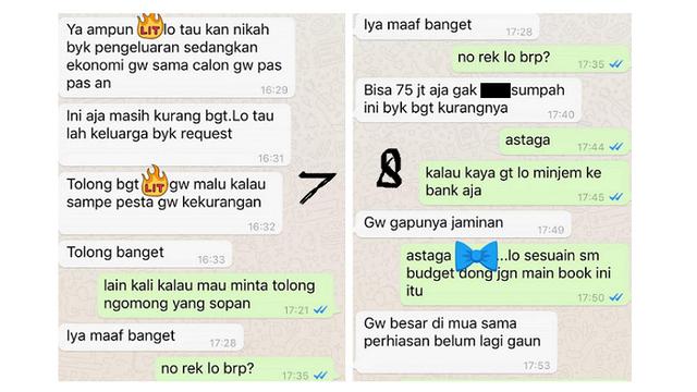 Chat Teman Maksa Minjam Uang Malah Bikin Warganet Geregetan