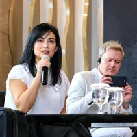 Sheila Timothy di preskon film Wiro Sableng 212. (Adrian Putra/Bintang.com)