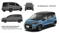 Ilustrasi paten Toyota Sienta terbaru (DJKI Kemenkumham, Toyota)