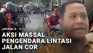 Aksi Massal Pengendara Lintasi Jalan Cor