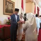 Presiden Jokowi saat open house di Istana Jakarta, Rabu (5/6/2019). (Merdeka.com/Intan Umbari Prihatin)