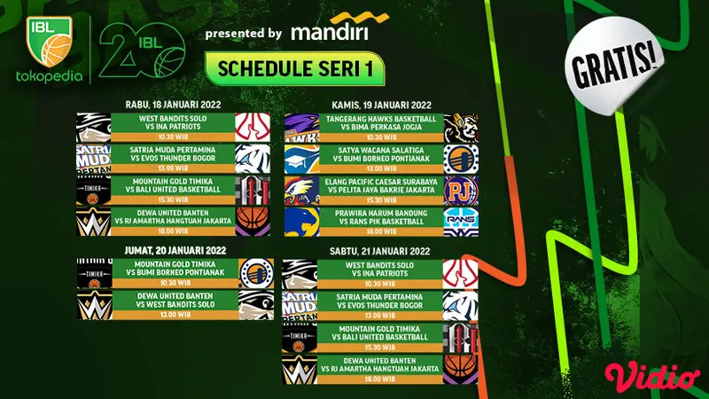 Live Streaming IBL 2023 Seri Pertama Playoff di Vidio 18 sampai 21 Januari 2023