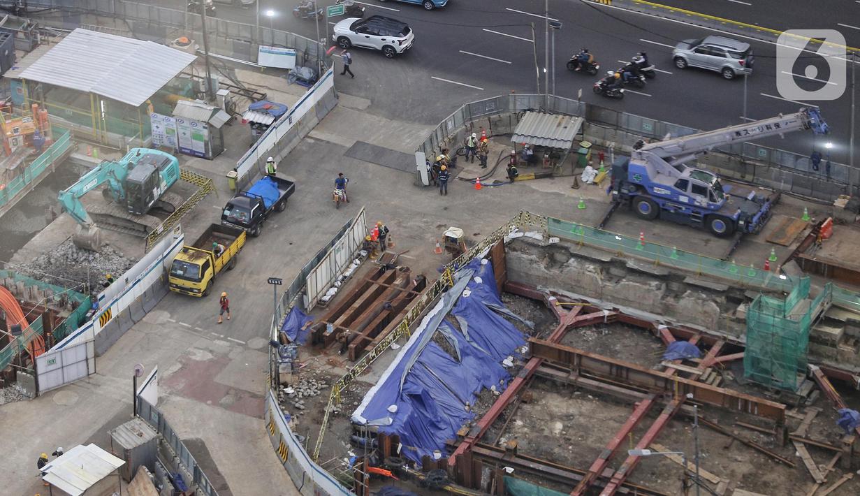 Adapun MRT Jakarta menargetkan konstruksi CP201 (Stasiun Thamrin-Monas) selesai pada akhir 2025. (Liputan6.com/Angga Yuniar)