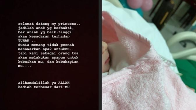 Aura Kasih melahirkan (Sumber: Instagram/aurakasih/eryckama_ral/)