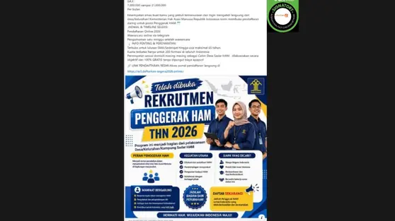 Cek Fakta: Tidak Benar Tautan Pendaftaran Penggerak HAM 2026