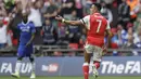Aksi pemain Arsenal, Alexis Sanchez saat melawan Chelsea pada final FA Cup di Wembley stadium, London, (27/5/2017). (AP/Matt Dunham)