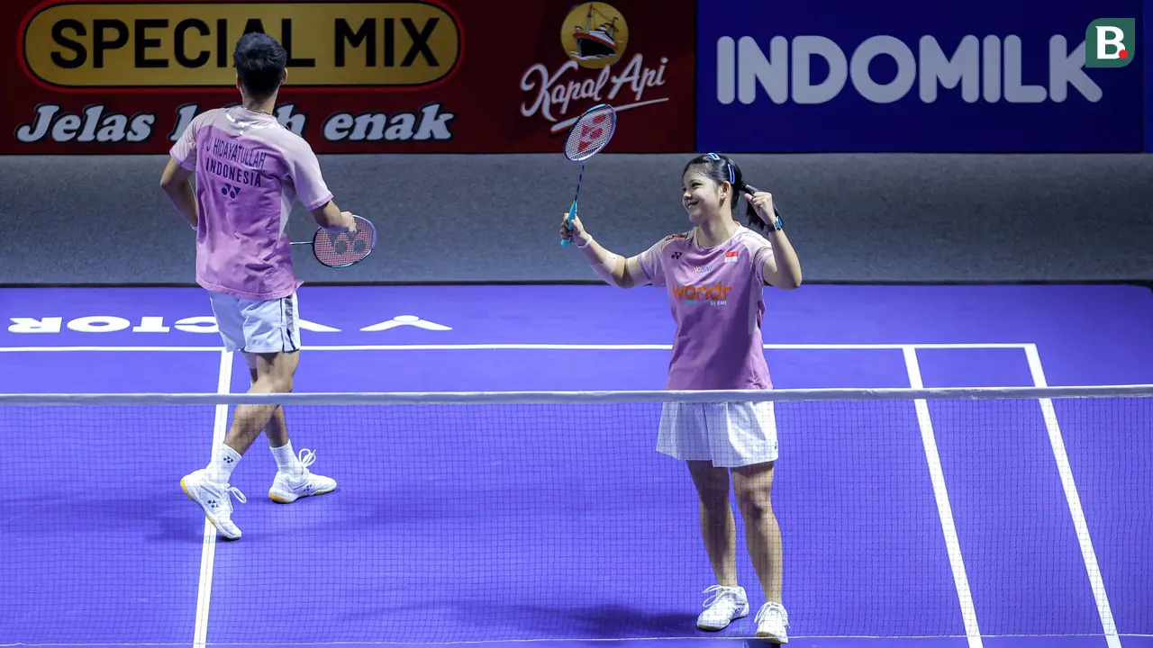 Foto: Debut Manis Felisha dan Jafar di Indonesia Open 2025, Menang Dua Gim Langsung