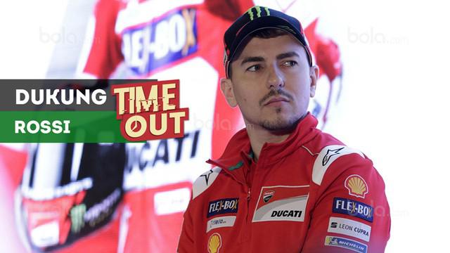 Berita video Time Out kali ini tentang Jorge Lorenzo yang mendukung Valentino Rossi terkait keputusan hukuman untuk Marc Marquez.