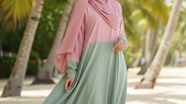 Model Gamis Abaya Warna Pastel Anti Gerah