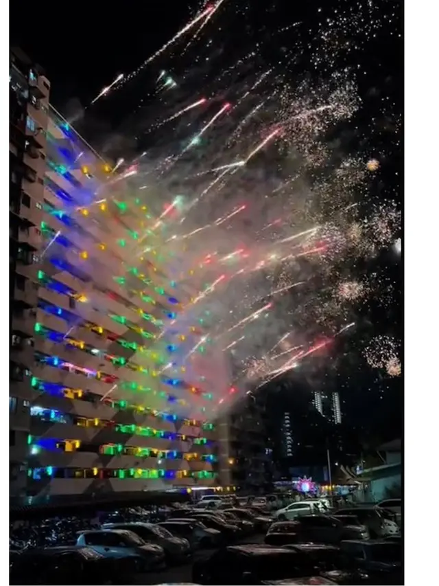 Viral Satu Apartemen Luncurkan Kembang Api Meriahkan Lebaran, Bak Festival