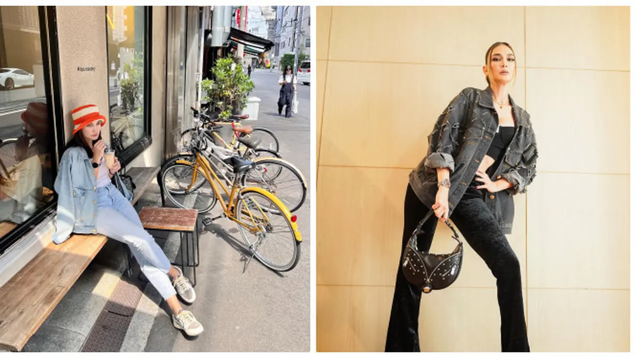 6 Outfit Padu Padan Jaket Jeans ala Luna Maya