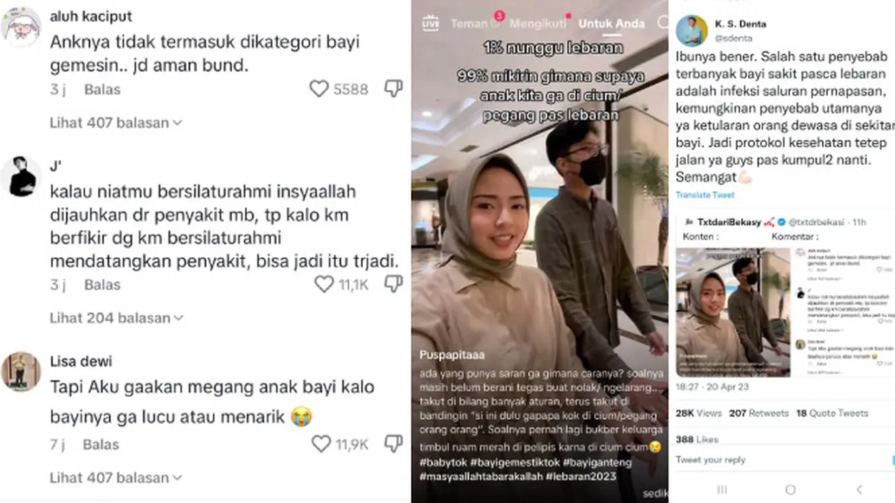 Viral Curhatan Ibu Muda yang Bertanya Cara Biar Anak Tidak Dicium atau Dipegang Pas Lebaran Idul Fitri Malah Dinyinyirin Warganet. Namun, Ibu Ini Mendapat Dukungan dari Warganet di Twitter.