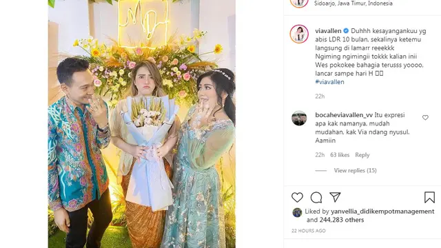 Via Vallen diimpit adiknya yang dilamar kekasih