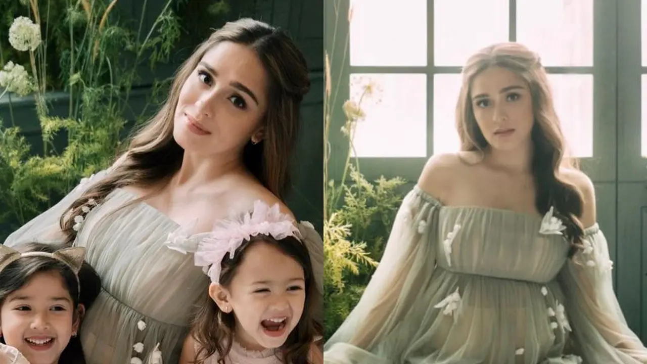 9 Gaya Maternity Shoot Yasmine Wildblood Kompak Kenakan Dress Bersama Kedua Putrinya, Semuanya Cantik Bak Bidadari