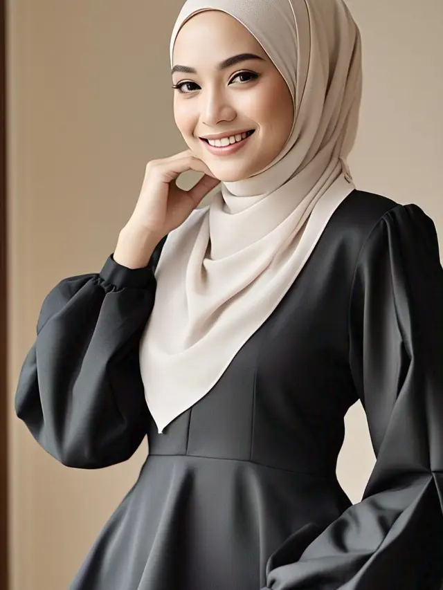 Blouse Peplum dengan Lengan Ballon