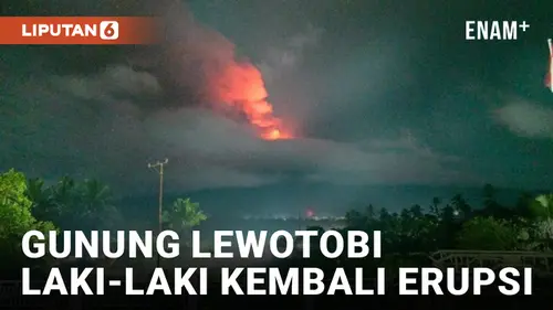VIDEO: Ditengah Status Awas, Gunung Lewotobi Laki-Laki Kembali Erupsi