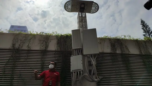 BTS 5G di kantor Telkomsel, Jakarta (Liputan6.com/Giovani Dio Prasasti)