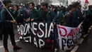 <p>Aksi unjuk rasa yang digelar Badan Eksekutif Mahasiswa Seluruh Indonesia (BEM SI) mengangkat tema Indonesia Gelap. (Liputan6.com/Helmi Fithriansyah)</p>