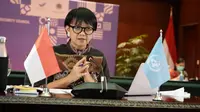 Menlu Retno saat memimpin sidang DK PBB kedua secara virtual pada Rabu, 12 Agustus 2020. (Dok: Kemlu RI)