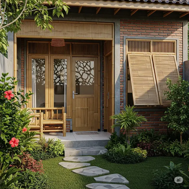 Rumah Tropis dengan Taman Mini